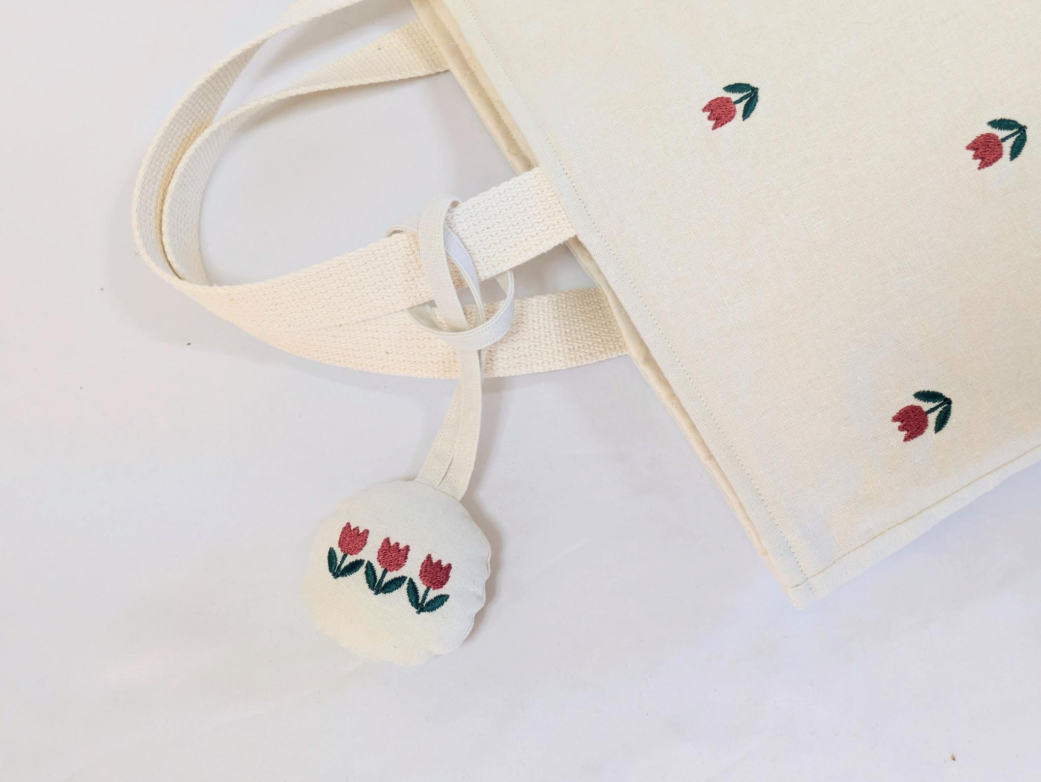 春を彩る赤いチューリップ 入園バッグ　レッスンバッグ | 7枚目