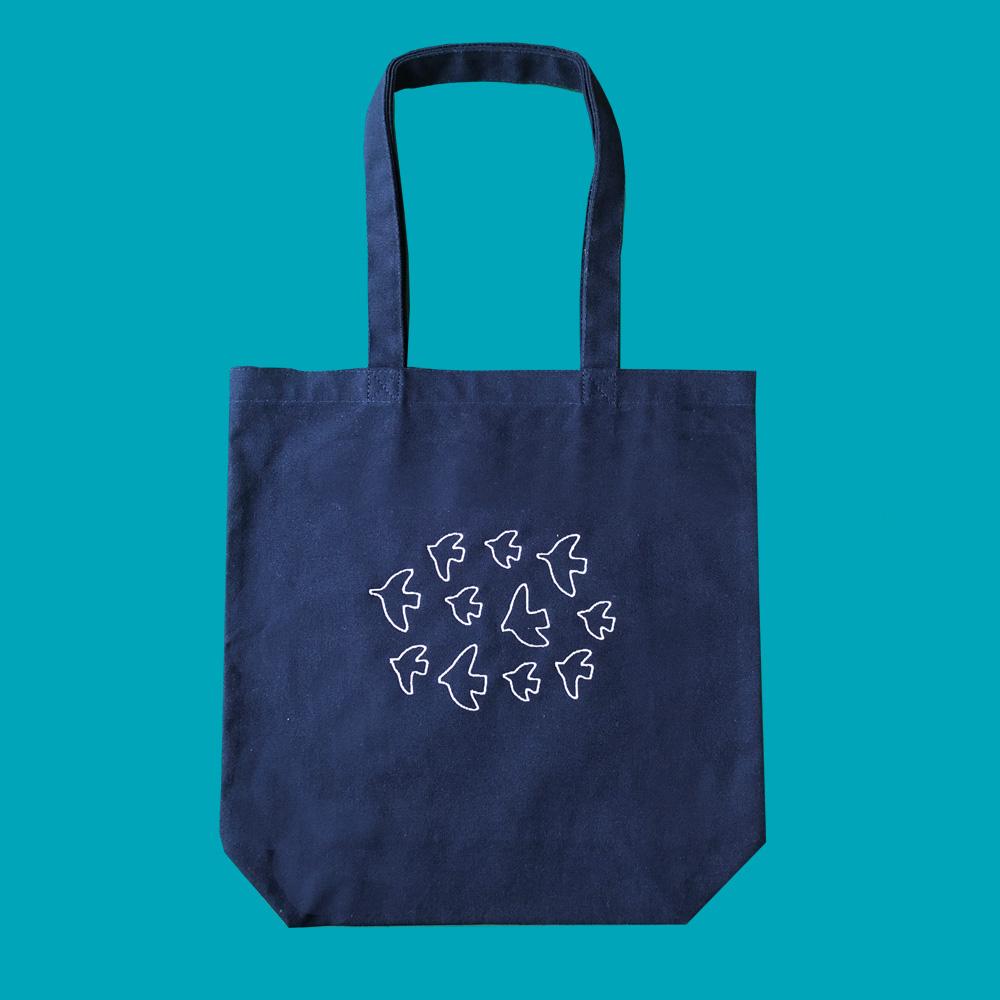 ♡刺繍カラー組み合わせ選べる♡  color　order　tote　/　hokuou-刺繍トート　/　鳥線画