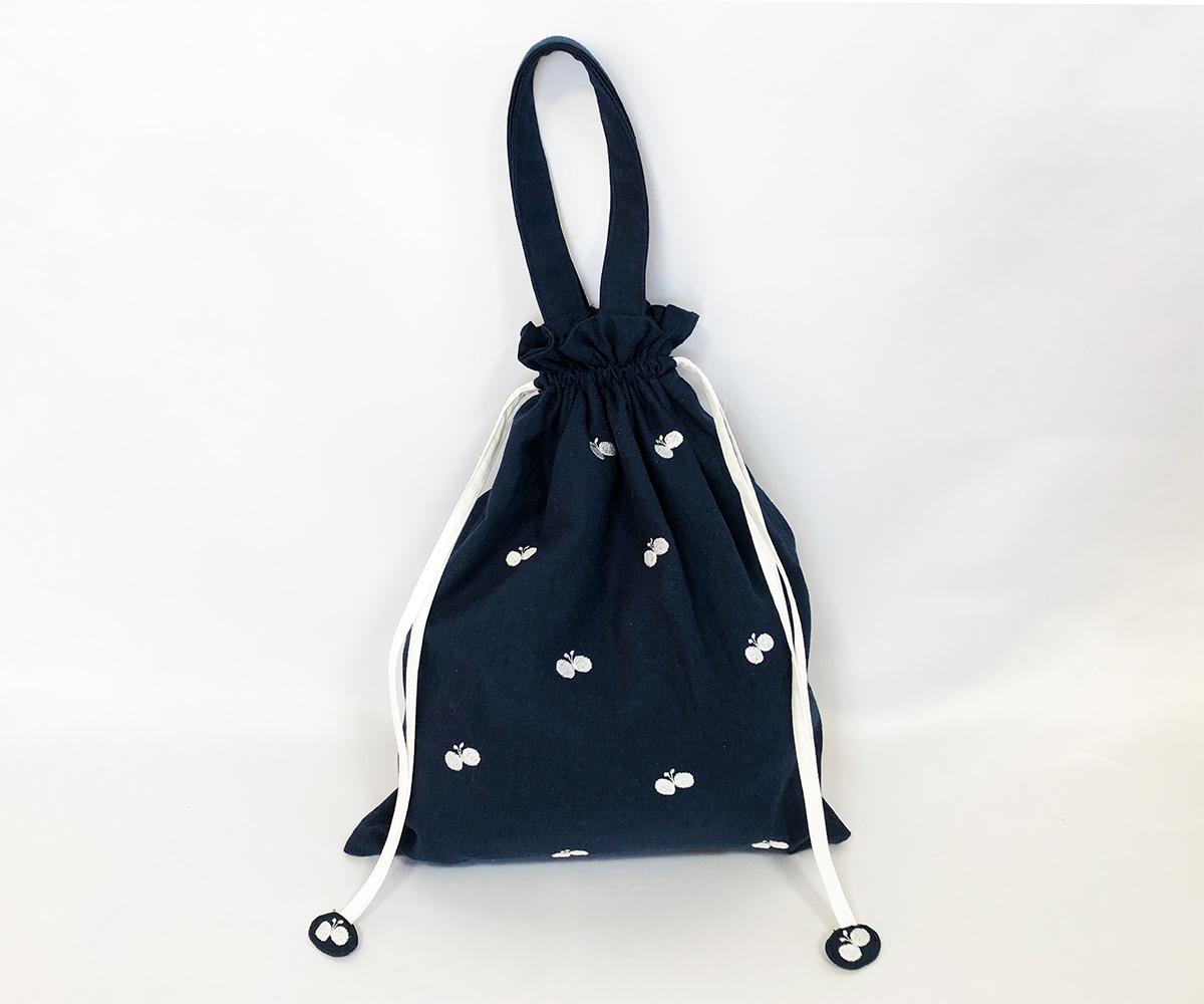 ♥♥♥刺繍が主役♥♥♥ 心ときめく ちょうちょの入園入学4点セット　/　ネイビー　名入れワッペン縫い付けサービス | 15枚目